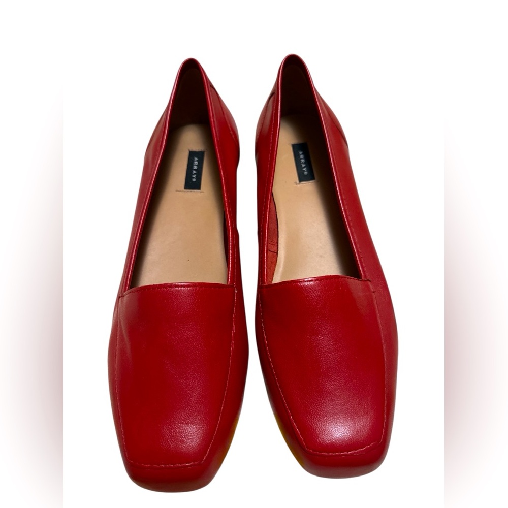 Array Freedom WMNS Leather Slip-On Loafers Shoes Chili Red, Size 8.5 NARROW NWOT